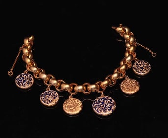 ENAMELLED 18K GOLD BRACELET
