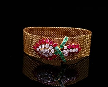 18K GOLD RUBY AND DIAMOND BRACELET