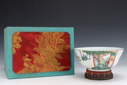 A FAMILLE ROSE 'FIGURES' BOWL