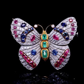 GEM-SET BUTTERFLY BROOCH