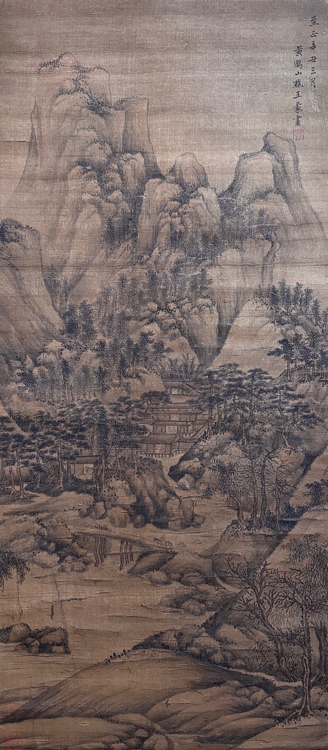 WANG MENG (1308-1385), ATTRIBUTED TO, IMMORTAL JOURNEY IN SPRING MOUNTAINS: WANG MENG (1308-1385), ATTRIBUTED TO, IMMORTAL JOURNEY IN SPRING MOUNTAINS Dimensions: 94 x 41 cm (37.01 x 16.14 in.). All measurements are approximate.