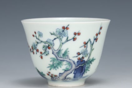 A 'FLOWER MONTH-PLUM BLOSSOM' CUP