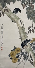 WANG XUETAO (1903-1982), ATTRIBUTED TO, FLOWERS AND BIRDS