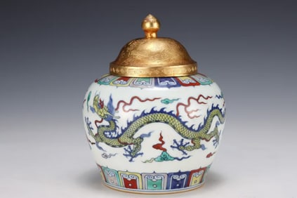 A DOUCAI 'CLOUD AND DRAGON' JAR