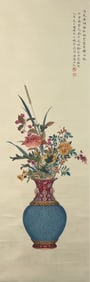 PU JINGQIU & PU RU (1896-1963), ATTRIBUTED TO, FLOWERS IN VASE