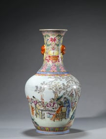 A FAMILLE ROSE ' FIGURE' VASE