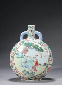 A FAMILLE ROSE ' FIGURE' MOONFLASK