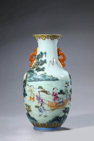 A FAMILLE ROSE 'CHILDREN AT PLAY' VASE