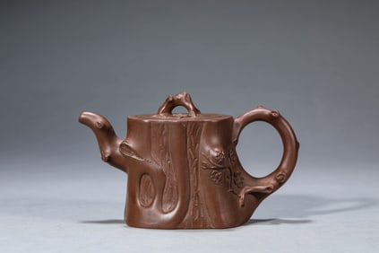 A ZISHA 'PLUM BLOSSOM STUMP' TEAPOT