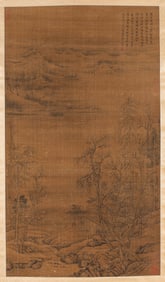 NI ZAN (1301 1374), ATTRIBUTED TO, FISHERMAN'S DWELLING BY MOUNTAIN STREAM