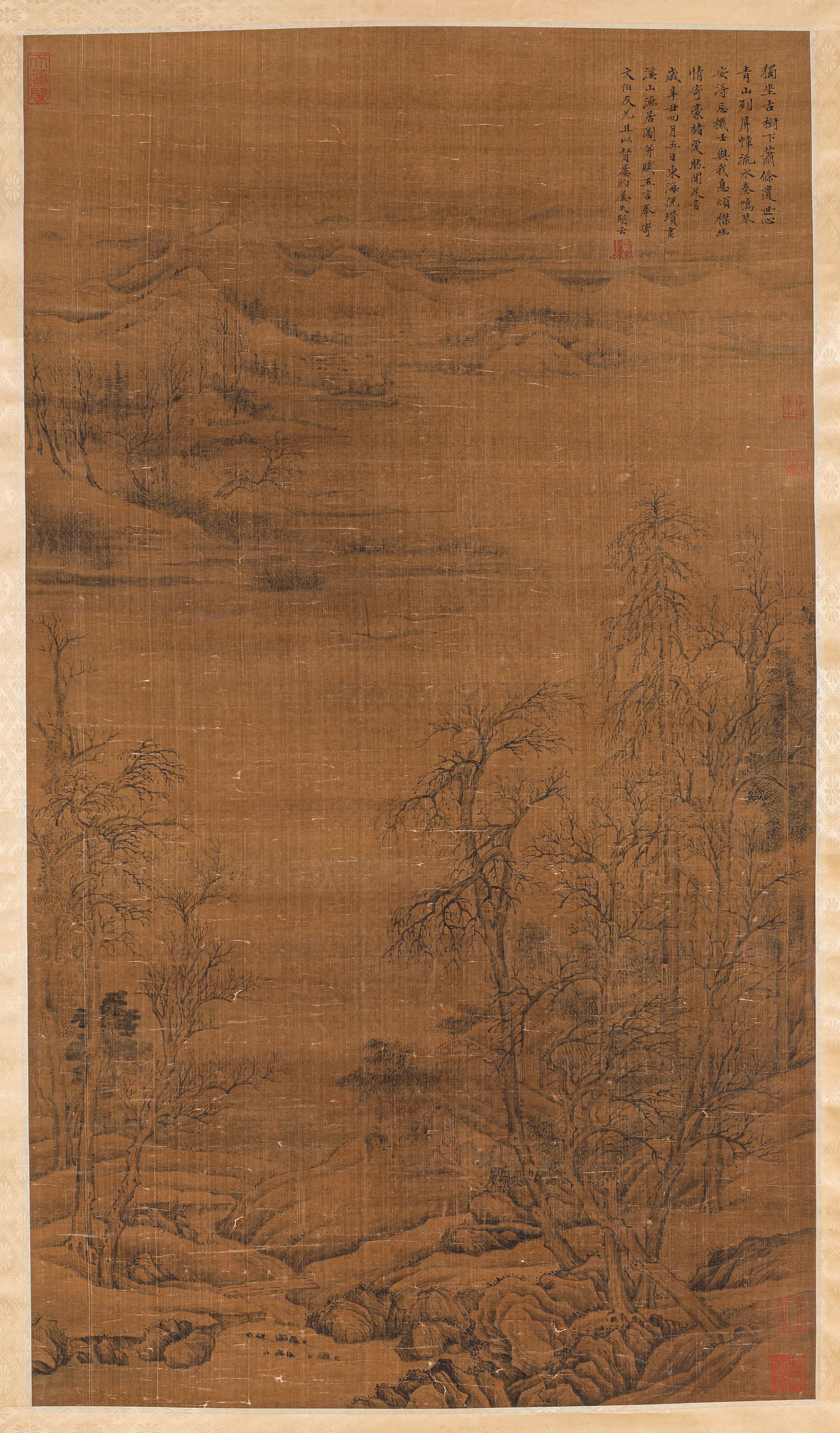NI ZAN (1301 1374), ATTRIBUTED TO, FISHERMAN'S DWELLING BY MOUNTAIN STREAM (1 of 8)