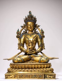 A TIBETAN DENSATIL-STYLE FIGURE OF AMITAYUS