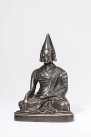 A TIBETAN ALLOY COPPER SAKYA MASTER