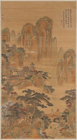 YANG JIN (1644-1728), ATTRIBUTED TO, LANDSCAPE WITH PAVILION