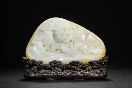 A JADE MOUNTAIN CARVING