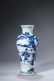 A BLUE AND WHITE 'FIGURES' VASE