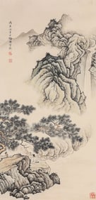 CHEN SHAOMEI (1909-1954), ATTRIBUTED TO, LANDSCAPE WITH FIGURES