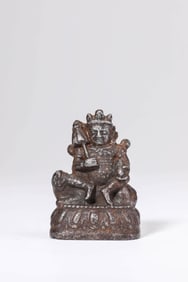 AN ALLOY COPPER FIGURE OF JAMBHALA