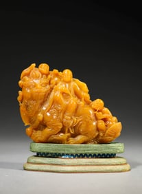 A TIANHUANG STONE 'ARHAT MOUNTAIN' CARVING