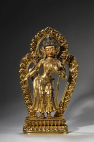 A TIBETAN ROYAL TEMPLE STYLE MANJUSHRI