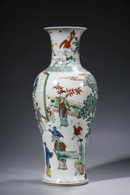 A WUCAI 'FIGURE' VASE