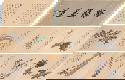 ZHANG DAQIAN (1899-1983), ATTRIBUTED TO, FLOWERS (EIGHT-LEAF ALBUM)