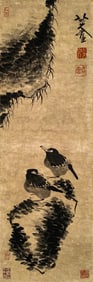 BADA SHANREN (1626-1705), ATTRIBUTED TO, TWO SPARROWS