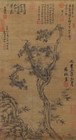 SU SHI (1037-1101), ATTRIBUTED TO, BAMBOO, ROCK, AND BANYAN TREE