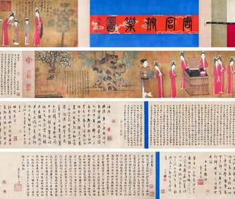 GU HONGZHONG (C.910-980), ATTRIBUTED TO, REHEARSING MUSIC IN THE TANG PALACE