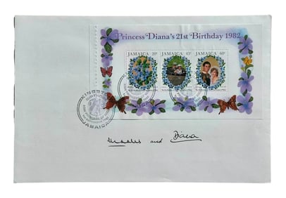 PRINCESS DIANA AND KING CHARLES III, JOINTLY SIGNED ENVELOPE