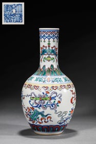 A DOUCAI 'EIGHT IMMORTALS' GLOBULAR VASE