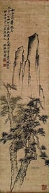 ZHENG BANQIAO (1693-1765), ATTRIBUTED TO, PINE AND ROCK
