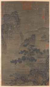 TANG DI (ACT. 14TH CENTURY), ATTRIBUTED TO, LANDSCAPE WITH FIGURES