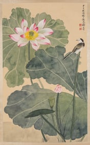 XIE ZHILIU (1910-1997), ATTRIBUTED TO, FLOWER-AND-BIRD