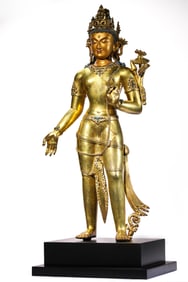 A TIBETAN MALLA-STYLE FIGURE OF MANJUSHRI