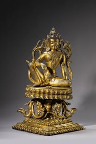 A TIBETAN GUGE-STYLE FIGURE OF RELAXED AVALOKITESHVARA