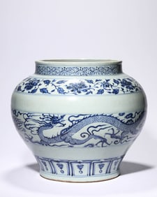 A BLUE AND WHITE 'DRAGON' JAR