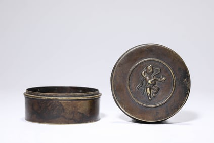 A BRONZE COVERED BOX