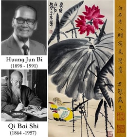 QI BAISHI (1864-1957), ATTRIBUTED TO, LOTUS AND MANDARIN DUCKS