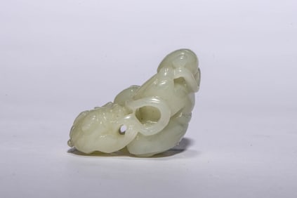 A WHITE JADE 'BOY' PENDANT