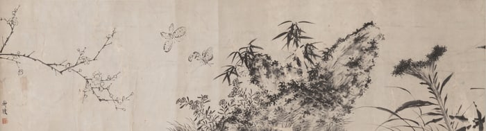 CHEN CHUN (1483-1544), ATTRIBUTED TO, FLOWERS WITH TWO BUTTERFLIES