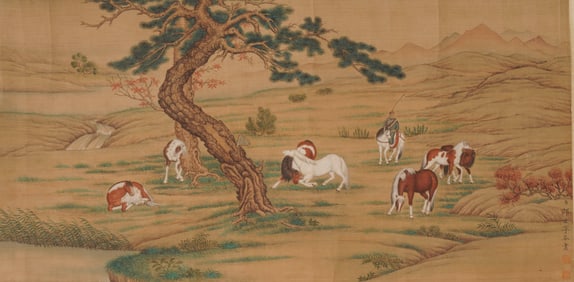 GIUSEPPE CASTIGLIONE (1688-1766), ATTRIBUTED TO, HORSE HERDING