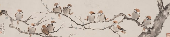 XU BEIHONG (1895-1953), ATTRIBUTED TO, FLOCK OF BIRDS