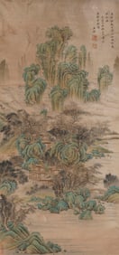 WANG JIAN (C.1598-1677), ATTRIBUTED TO, BLUE-AND-GREEN LANDSCAPE