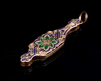 NAPOLEON III 18K GOLD ENAMEL FOLDING SPECTACLES