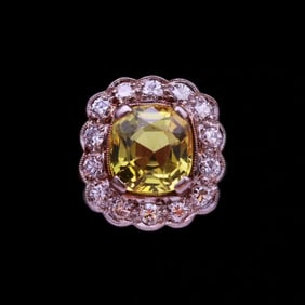 ART DECO PERIOD TWO-TONE GOLD OVERLAY DIAMOND AND EMERALD RING