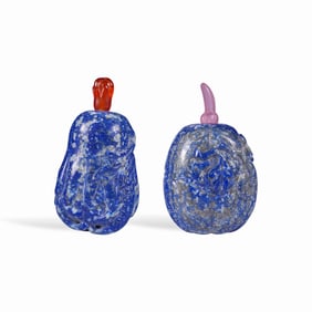 A SET OF LAPIS LAZULI SNUFF BOTTLES