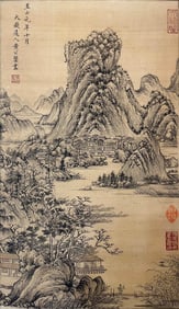 HUANG GONGWANG (1269-1354), ATTRIBUTED TO, VISITING FRIENDS AT THE PINE PAVILION