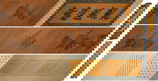 LI GONGLIN (1049-1106), ATTRIBUTED TO, MEN AND HORSES