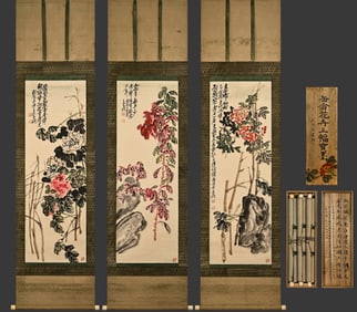 WU CHANGSHUO (1844-1927), ATTRIBUTED TO, FLOWERS AND FRUITS